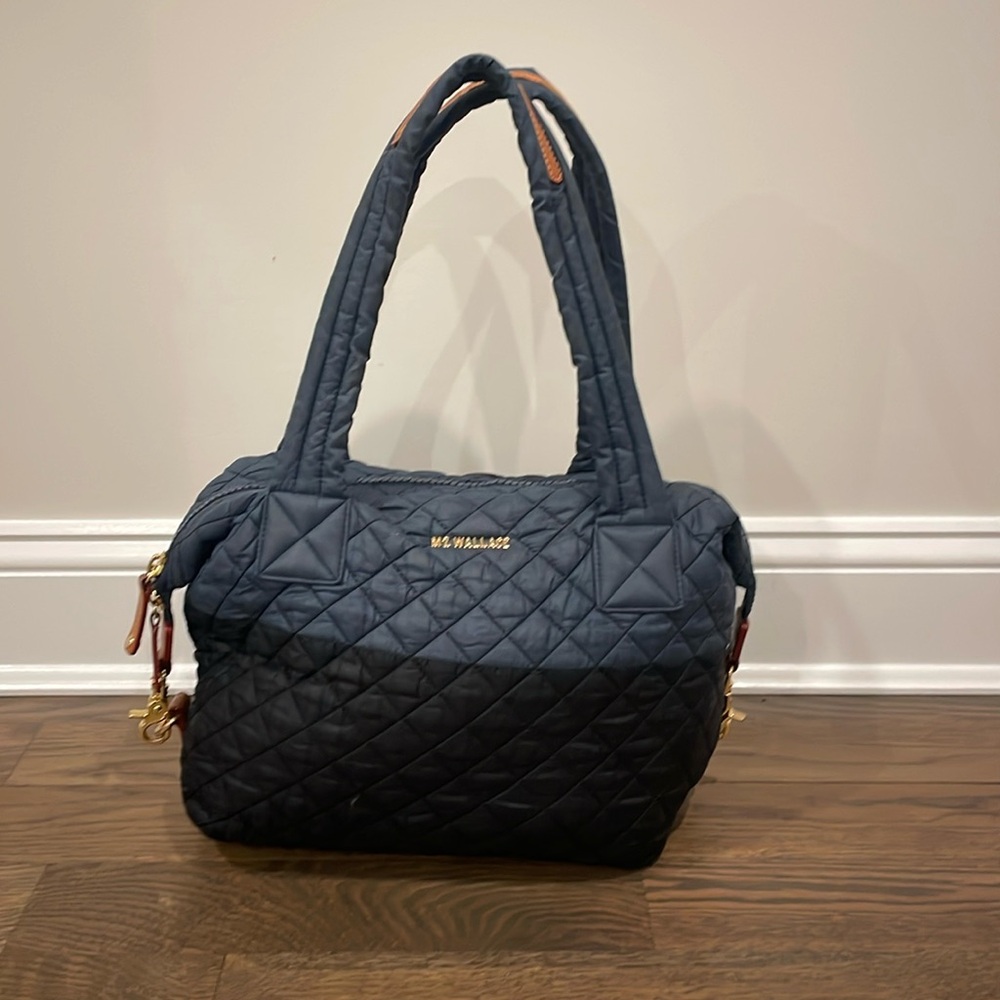 MZ Wallace Medium Sutton in Black/Navy Color-block
